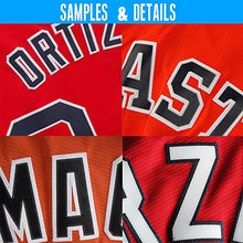 Load image into Gallery viewer, Custom Red White-Navy Authentic Baseball Jersey