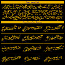 Load image into Gallery viewer, Custom Black Black-Gold Authentic Throwback Basketball Jersey