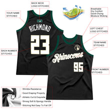 Load image into Gallery viewer, Custom Black White-Hunter Green Authentic Throwback Basketball Jersey