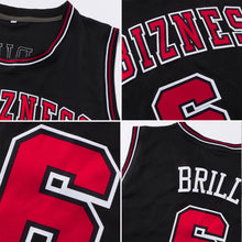 Load image into Gallery viewer, Custom Black Red-White Authentic Throwback Basketball Jersey