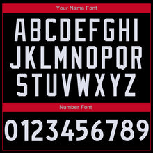 Load image into Gallery viewer, Custom Black White-Red Authentic Throwback Basketball Jersey