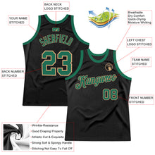 Load image into Gallery viewer, Custom Black Kelly Green-Old Gold Authentic Throwback Basketball Jersey