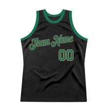 Load image into Gallery viewer, Custom Black Kelly Green-Old Gold Authentic Throwback Basketball Jersey