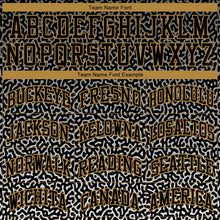 Load image into Gallery viewer, Custom Black Black-Old Gold Round Neck Sublimation Basketball Suit Jersey