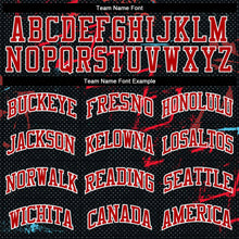 Load image into Gallery viewer, Custom Black Black-Red Round Neck Sublimation Basketball Suit Jersey