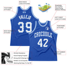 Load image into Gallery viewer, Custom Blue White-Light Blue Authentic Throwback Basketball Jersey