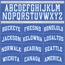 Load image into Gallery viewer, Custom Blue White-Light Blue Authentic Throwback Basketball Jersey