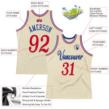 Load image into Gallery viewer, Custom Cream Red-Royal Authentic Throwback Basketball Jersey