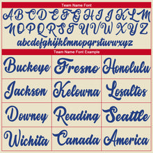 Load image into Gallery viewer, Custom Cream Red-Royal Authentic Throwback Basketball Jersey