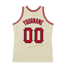 Load image into Gallery viewer, Custom Cream Red-Black Authentic Throwback Basketball Jersey