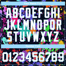 Load image into Gallery viewer, Custom Women's Graffiti Pattern White-Light Blue Splashes 3D V-Neck Cropped Baseball Jersey