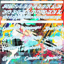 Load image into Gallery viewer, Custom Women's Graffiti Pattern White-Light Blue Colored Abstract 3D V-Neck Cropped Baseball Jersey