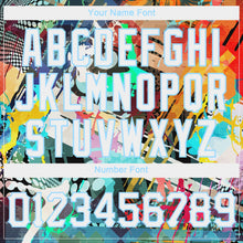 Load image into Gallery viewer, Custom Women's Graffiti Pattern White-Light Blue Colored Abstract 3D V-Neck Cropped Baseball Jersey