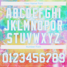 Load image into Gallery viewer, Custom Women's Tie Dye White-Light Blue Rainbow 3D V-Neck Cropped Baseball Jersey