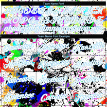 Load image into Gallery viewer, Custom Women's Graffiti Pattern White-Light Blue Splashes 3D V-Neck Cropped Baseball Jersey