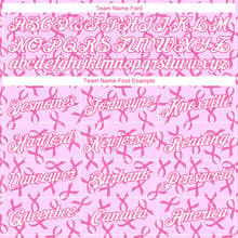 Load image into Gallery viewer, Custom Women's Pink White Breast Cancer 3D V-Neck Cropped Baseball Jersey