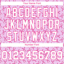 Load image into Gallery viewer, Custom Women's Pink White Breast Cancer 3D V-Neck Cropped Baseball Jersey