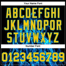 Load image into Gallery viewer, Custom Women's Black Gold-Aqua Flame 3D V-Neck Cropped Baseball Jersey