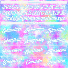 Load image into Gallery viewer, Custom Women's Tie Dye White-Light Blue Watercolor Gradient 3D V-Neck Cropped Baseball Jersey