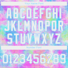 Load image into Gallery viewer, Custom Women's Tie Dye White-Light Blue Watercolor Gradient 3D V-Neck Cropped Baseball Jersey