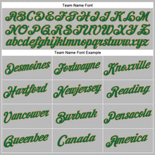 Load image into Gallery viewer, Custom Women's Gray Kelly Green-Old Gold V-Neck Cropped Baseball Jersey