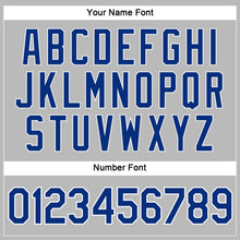 Load image into Gallery viewer, Custom Women's Gray Royal-White V-Neck Cropped Baseball Jersey