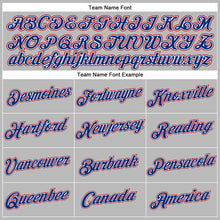 Load image into Gallery viewer, Custom Women's Gray Royal White-Red V-Neck Cropped Baseball Jersey