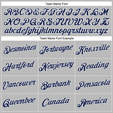 Load image into Gallery viewer, Custom Women's Gray Navy-White V-Neck Cropped Baseball Jersey