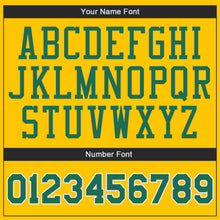 Load image into Gallery viewer, Custom Gold Kelly Green-White Authentic Throwback Basketball Jersey