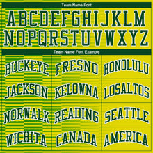 Load image into Gallery viewer, Custom Gold Green-White Round Neck Sublimation Basketball Suit Jersey