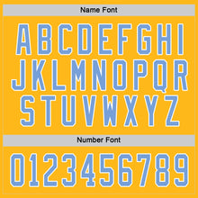 Load image into Gallery viewer, Custom Gold Light Blue-White Hockey Jersey