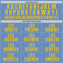 Load image into Gallery viewer, Custom Light Blue Yellow Performance Golf Polo Shirt