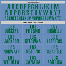 Load image into Gallery viewer, Custom Light Blue Kelly Green Performance Golf Polo Shirt