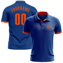 Load image into Gallery viewer, Custom Royal Orange Performance Golf Polo Shirt