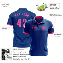 Load image into Gallery viewer, Custom Royal Pink Performance Golf Polo Shirt