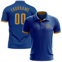 Load image into Gallery viewer, Custom Royal Old Gold Performance Golf Polo Shirt