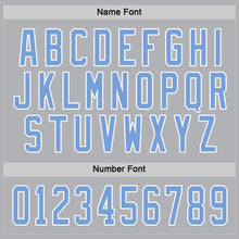 Load image into Gallery viewer, Custom Gray Light Blue-White Hockey Jersey