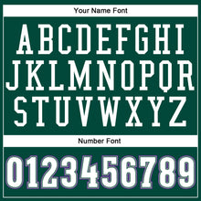 Load image into Gallery viewer, Custom Hunter Green White-Purple Authentic Throwback Basketball Jersey