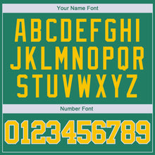 Load image into Gallery viewer, Custom Kelly Green Gold-White Authentic Throwback Basketball Jersey