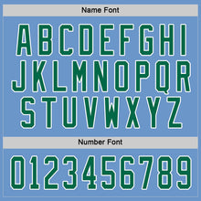 Load image into Gallery viewer, Custom Light Blue Kelly Green-White Hockey Jersey