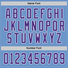 Load image into Gallery viewer, Custom Light Blue Purple-White Hockey Jersey