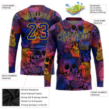 Load image into Gallery viewer, Custom 3D Pattern Halloween Skulls Long Sleeve Performance T-Shirt