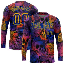 Load image into Gallery viewer, Custom 3D Pattern Halloween Skulls Long Sleeve Performance T-Shirt