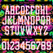 Load image into Gallery viewer, Custom 3D Pattern Bright Multicolored Halloween Pumpkins And Bats Long Sleeve Performance T-Shirt