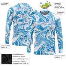 Load image into Gallery viewer, Custom 3D Pattern Design Abstract Ocean With Waves Fluid Art Long Sleeve Performance T-Shirt