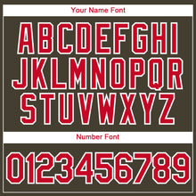 Load image into Gallery viewer, Custom Olive Red-White Authentic Throwback Basketball Jersey