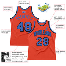 Load image into Gallery viewer, Custom Orange Blue-Navy Authentic Throwback Basketball Jersey