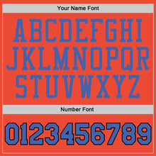 Load image into Gallery viewer, Custom Orange Blue-Navy Authentic Throwback Basketball Jersey