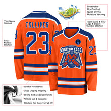 Load image into Gallery viewer, Custom Orange Royal-White Hockey Jersey