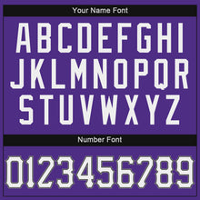 Load image into Gallery viewer, Custom Purple White-Black Authentic Throwback Basketball Jersey
